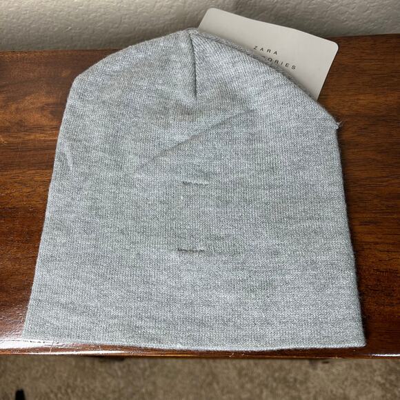 Zara heather gray GOOD LIFE CHOICES Beanie size M baddie college mininals - Picture 2 of 11